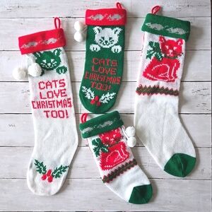 Vintage Cats Love Christmas Too Stockings